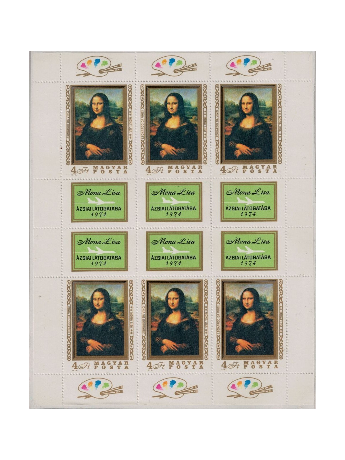 HUNGARY 1974 Mona Lisa m/s MNH**