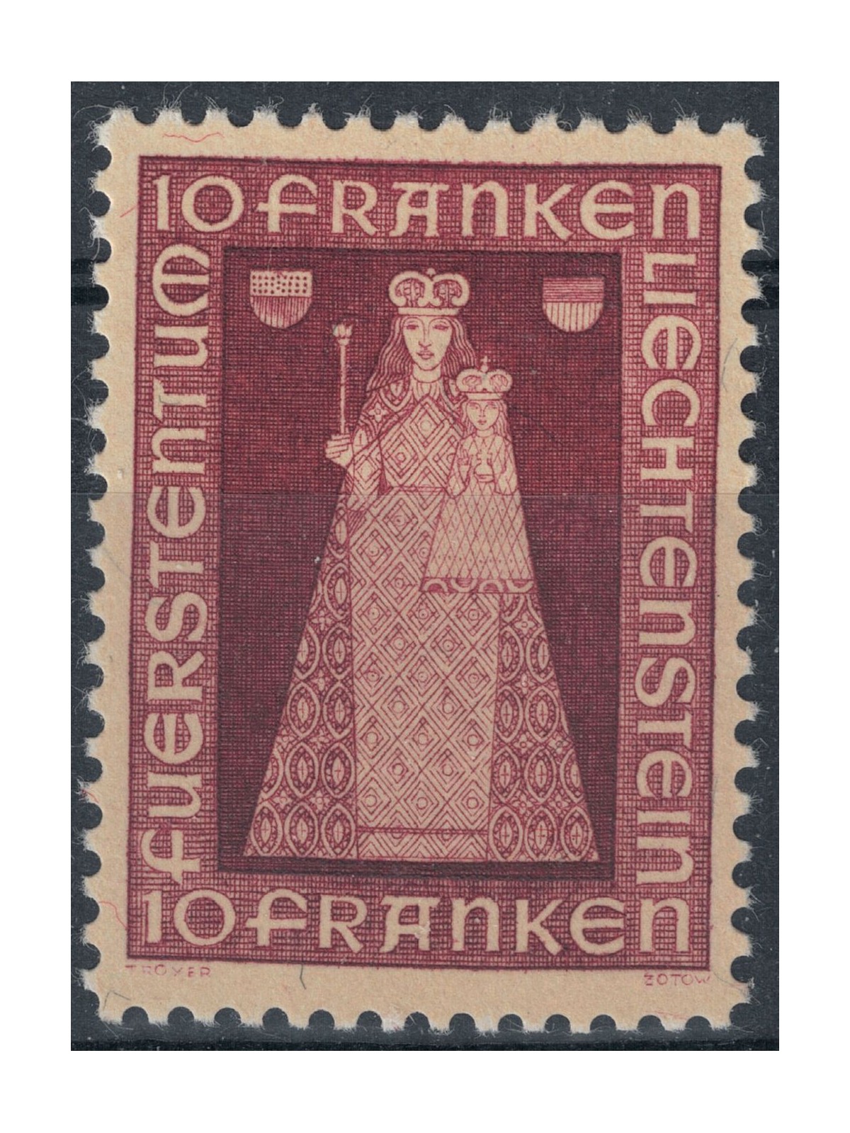 LIECHTENSTEIN 1941 Madonna di Dux MNH**
