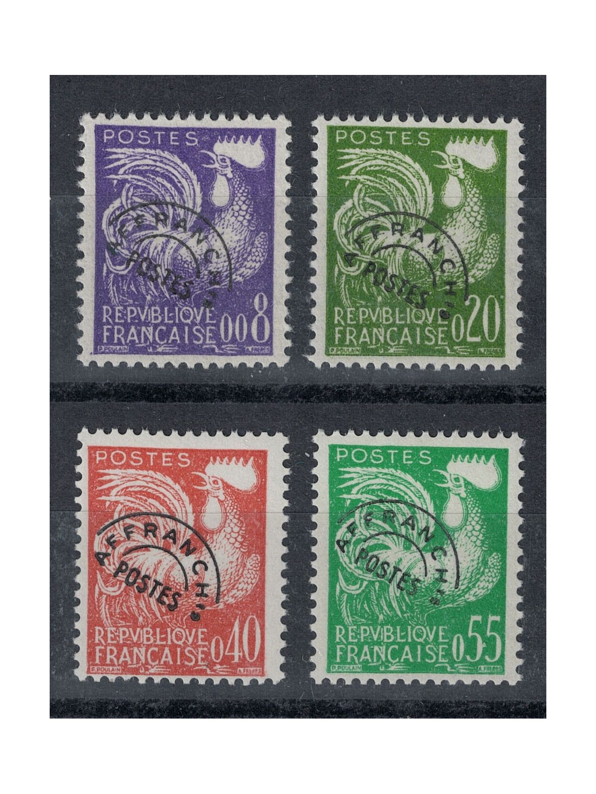 FRANCE 1960 Pre-cancelled (Roosters) 4v MNH**