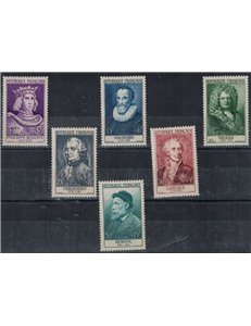 FRANCIA 1955 Celebrità dal XII al XX secolo 6v MNH**
