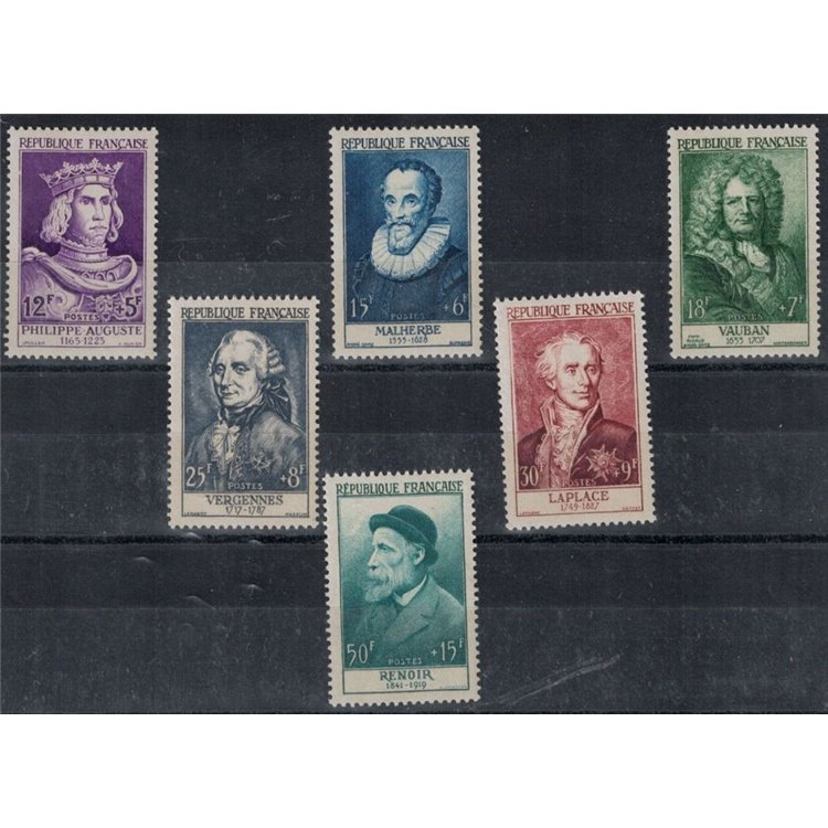 FRANCIA 1955 Celebrità dal XII al XX secolo 6v MNH**