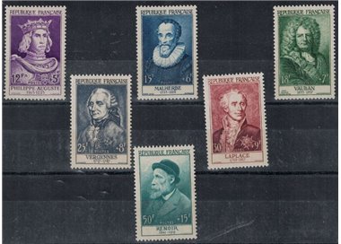 FRANCIA 1955 Celebrità dal XII al XX secolo 6v MNH**