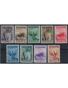 ALBANIA 1937 Anniversario dell'indipendenza 9v MH*