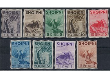 ALBANIA 1937 Independence Anniversary 9v MH*