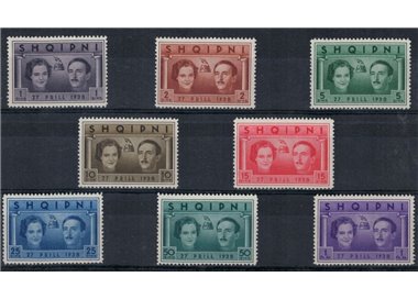 ALBANIA 1938 Nozze Reali 8v MH*