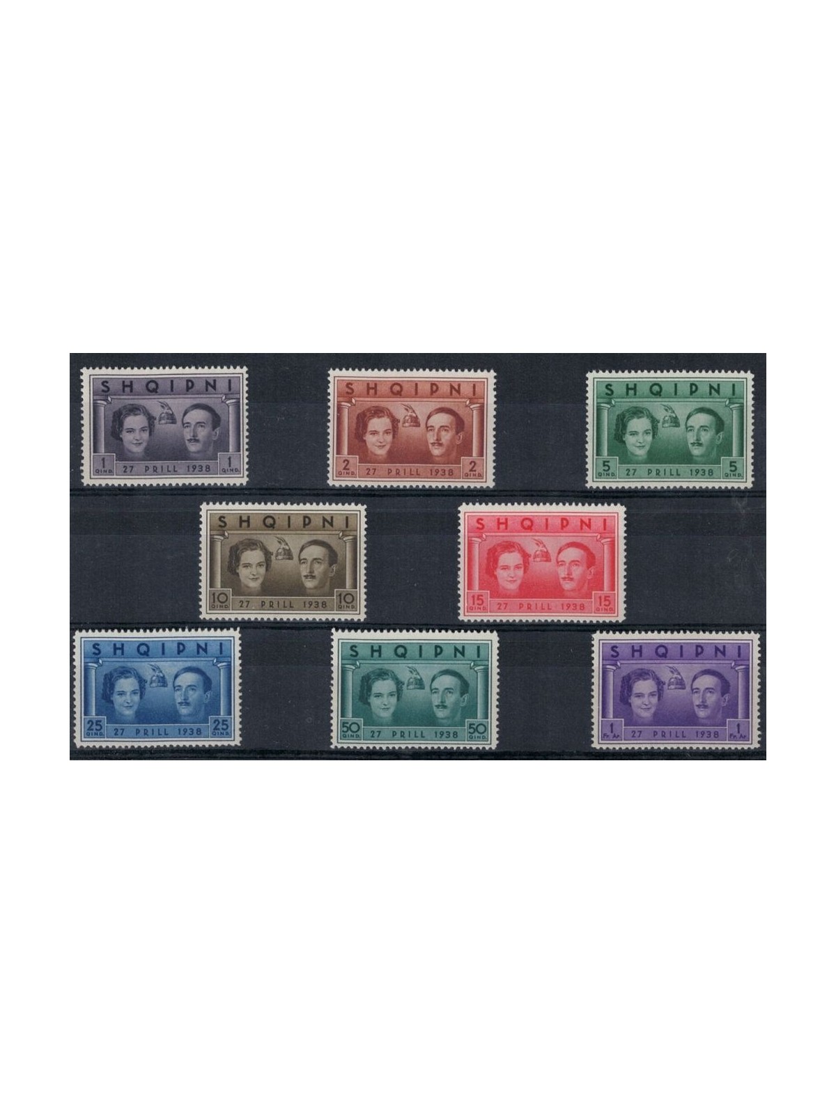 ALBANIA 1938 Nozze Reali 8v MH*