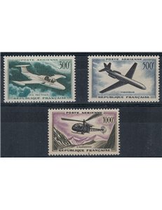 FRANCE 1957-59 Airmail, various aircraft 3v MNH**