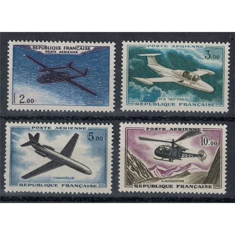 FRANCIA 1960 Prototipi e modelli di aerei, posta aerea 4v MNH**