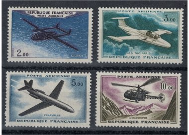FRANCIA 1960 Prototipi e modelli di aerei, posta aerea 4v MNH**