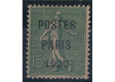 FRANCIA 1920 Preannullati (Seminatrice) 15c verde oliva MNH** ©