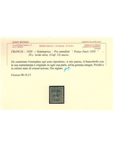 FRANCIA 1920 Preannullati (Seminatrice) 15c verde oliva MNH** ©