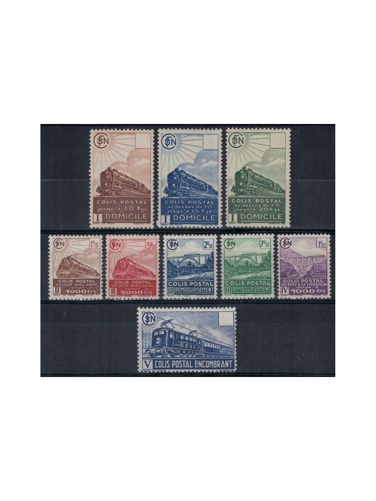 FRANCIA 1941-42 Pacchi postali 9v MH*