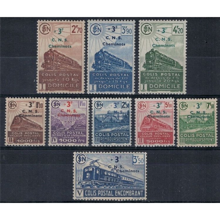 FRANCE 1942 Postal parcels 9v MNH**