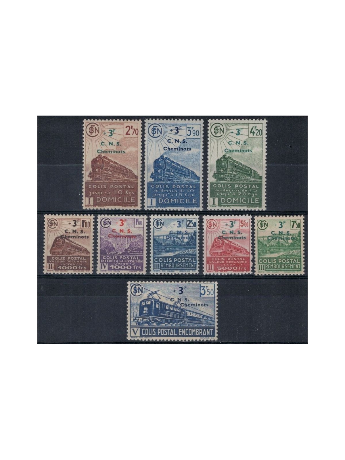 FRANCE 1942 Postal parcels 9v MNH**