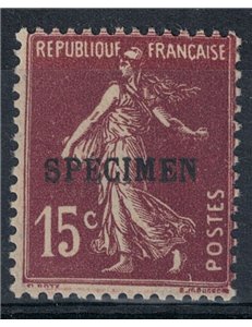 FRANCIA 1925 15c bruno lilla soprastampato Specimen MH*