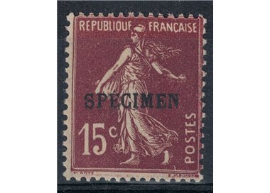 FRANCE 1925 15c brown lilac overprinted Specimen MH*