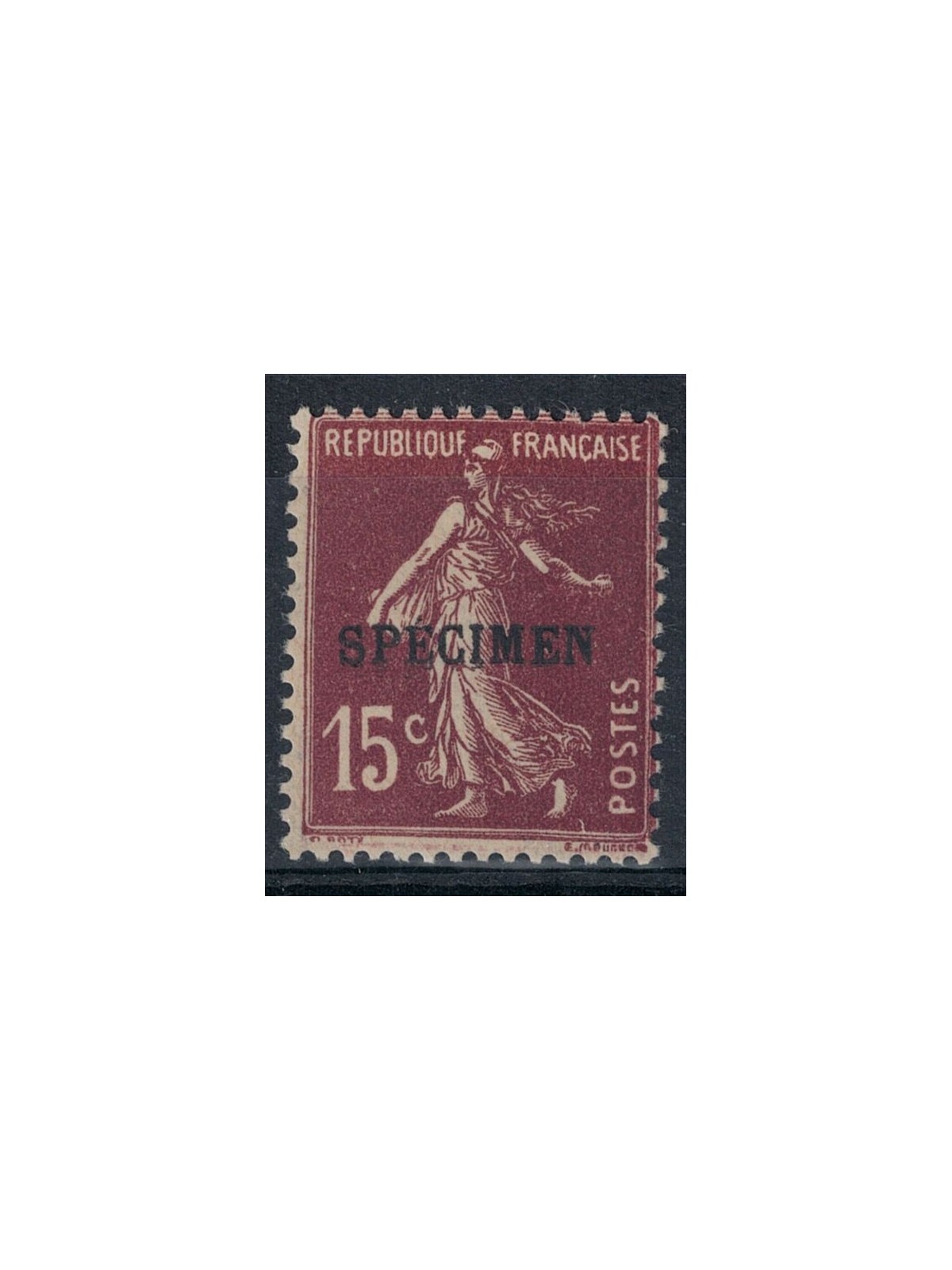 FRANCE 1925 15c brown lilac overprinted Specimen MH*
