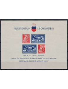 LIECHTENSTEIN 1936 Esposizione filatelica di Vaduz BF MNH**