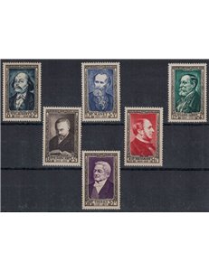 FRANCE 1952 19th-century celebrities 6v MNH**