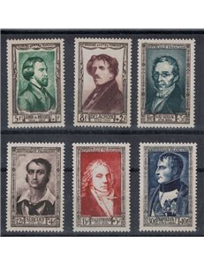 FRANCE 1951 19th-century celebrities 6v MNH**