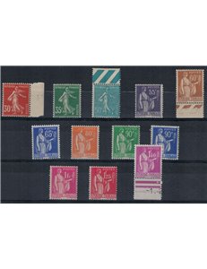 FRANCE 1937-39 Ordinary series with new values 12v MNH**