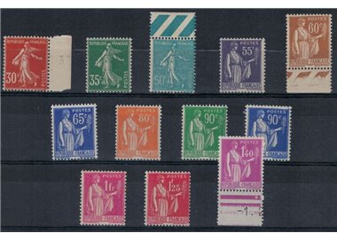 FRANCE 1937-39 Ordinary series with new values 12v MNH**