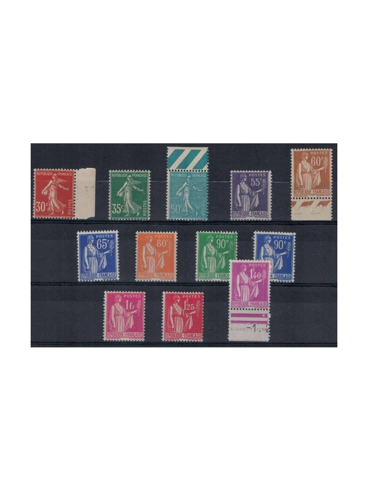 FRANCE 1937-39 Ordinary series with new values 12v MNH**