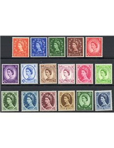 GRAN BRETAGNA 1955-56 Effigie di Elisabetta II 17v MNH**