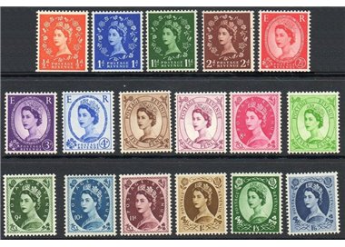 GRAN BRETAGNA 1955-56 Effigie di Elisabetta II 17v MNH**