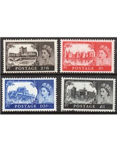 GRAN BRETAGNA 1959 Castelli ed Elisabetta II (T. De La Rue) 4v MNH**