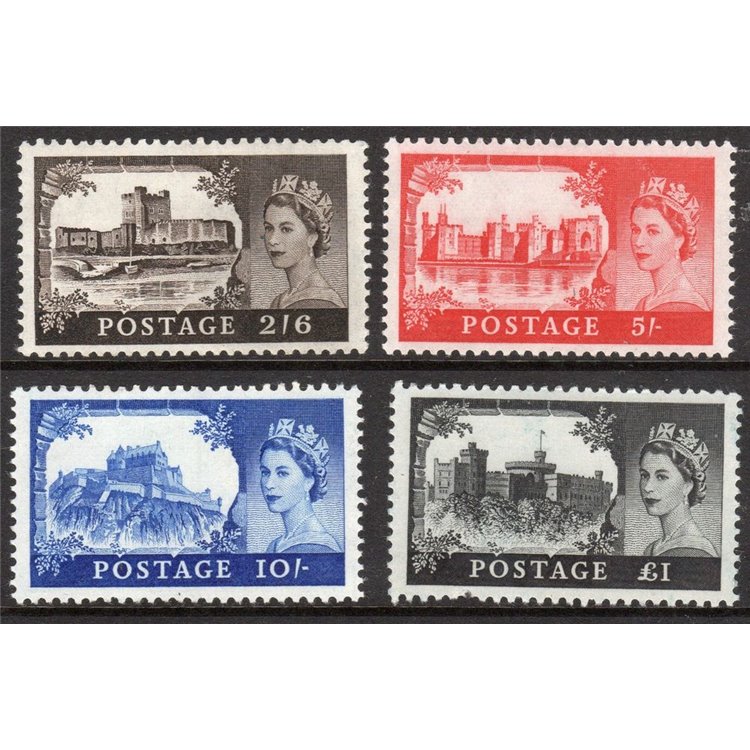GRAN BRETAGNA 1959 Castelli ed Elisabetta II (T. De La Rue) 4v MNH**