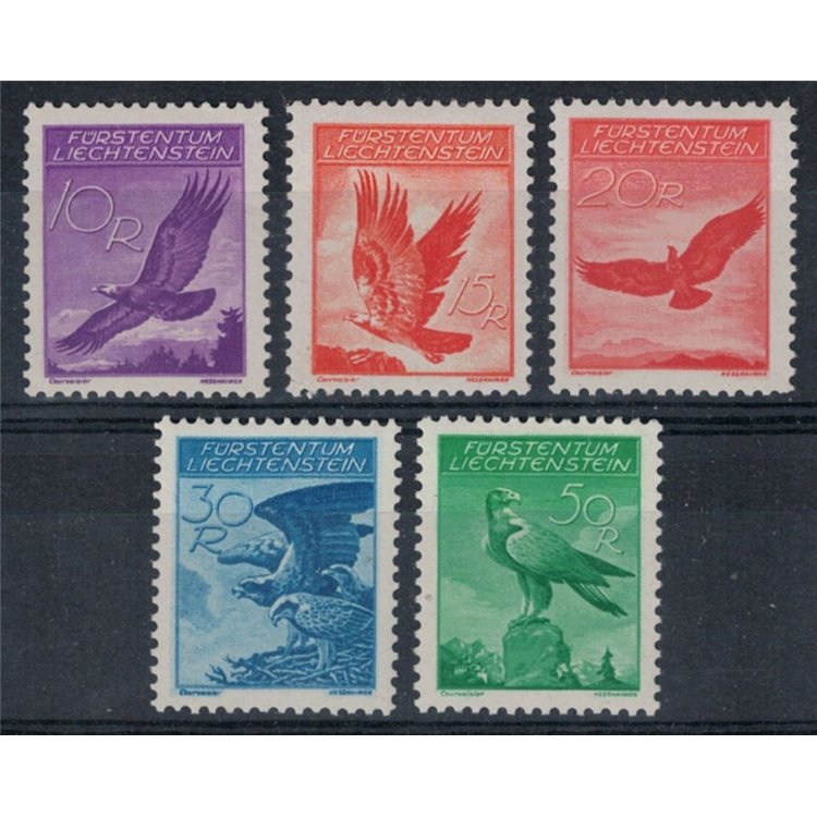 LIECHTENSTEIN 1934-35 Aquila Reale 5v MH*
