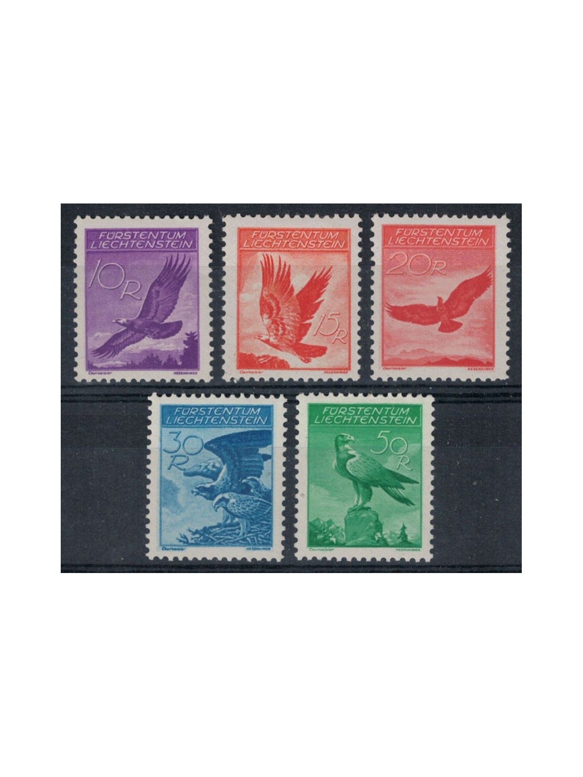 LIECHTENSTEIN 1934-35 Royal Eagle 5v MH*