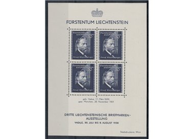 LIECHTENSTEIN 1938 Vaduz Philatelic Exhibition s/s MNH**