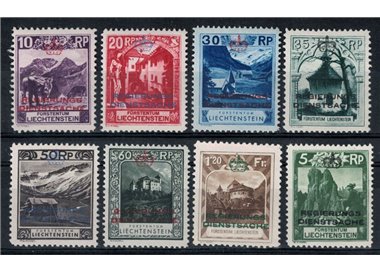 LIECHTENSTEIN 1932 Official Stamps 8v MH*