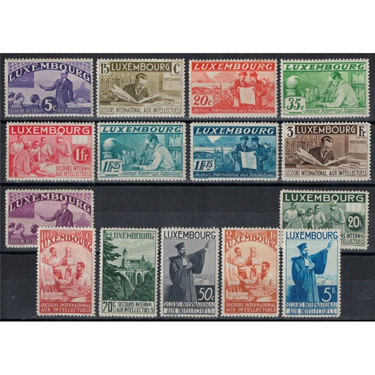 LUSSEMBURGO 1935 Pro comitato di soccorso agli intellettuali emigrati 15v MH*