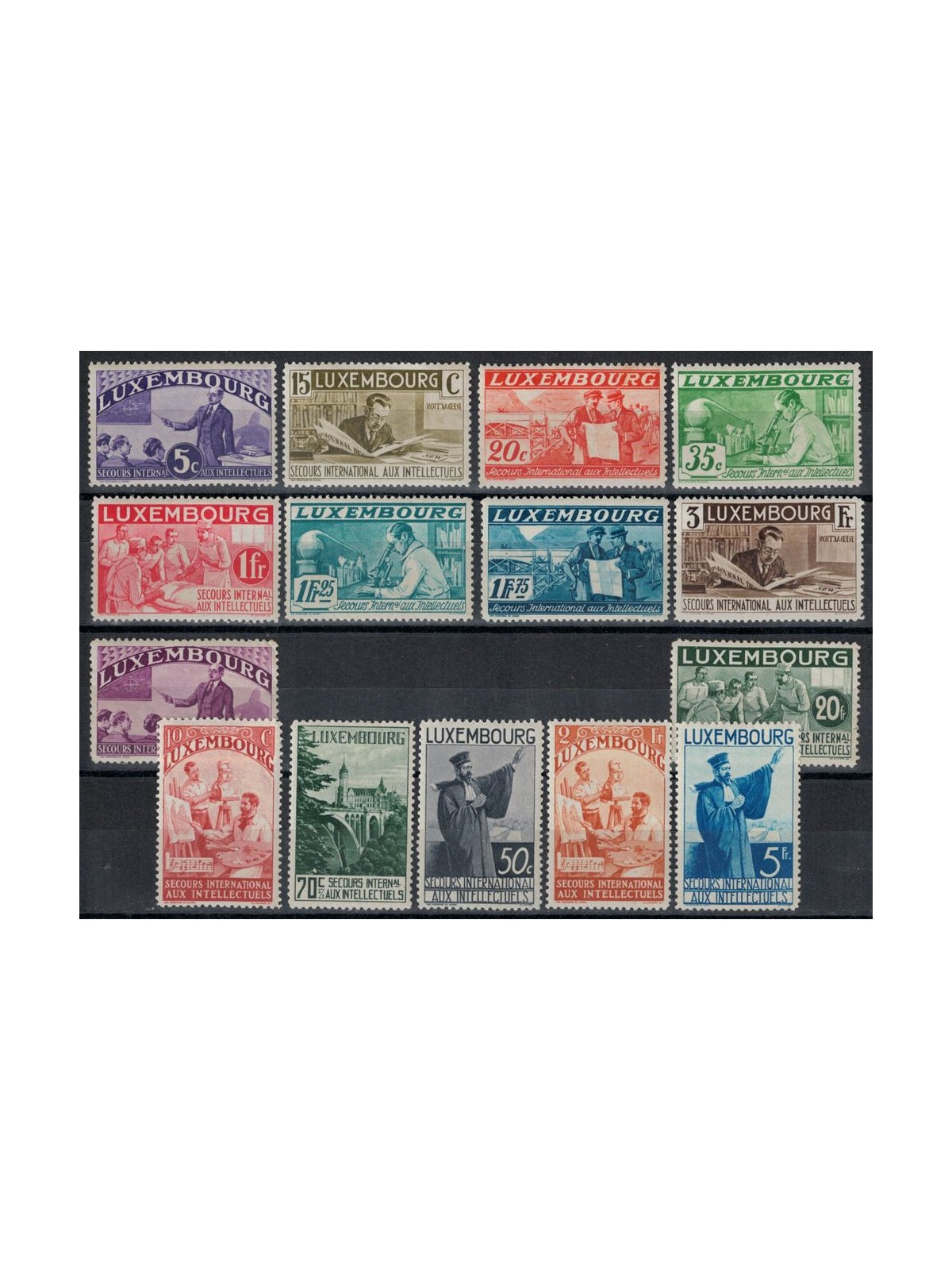 LUSSEMBURGO 1935 Pro comitato di soccorso agli intellettuali emigrati 15v MH*