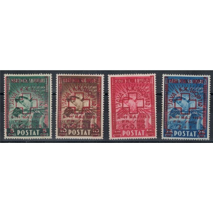 ALBANIA 1945 Croce Rossa 4v MH*