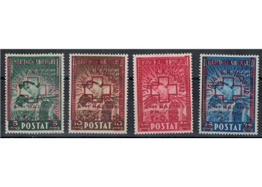 ALBANIA 1945 Croce Rossa 4v MH*