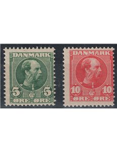 DENMARK 1905-06 Effigy of King Christian IX 2v MNH**