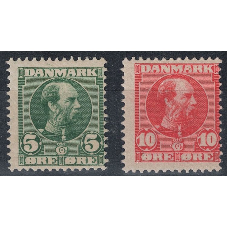 DENMARK 1905-06 Effigy of King Christian IX 2v MNH**