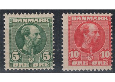 DANIMARCA 1905-06 Effigie di Re Cristiano IX 2v MNH**