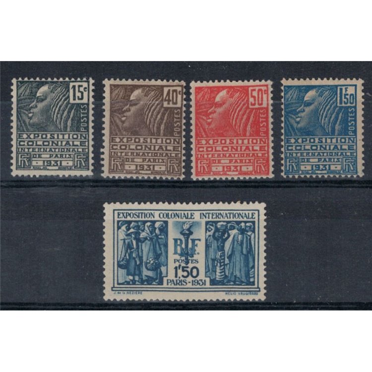 FRANCE 1930-31 Paris Colonial Exhibition 5v MNH**