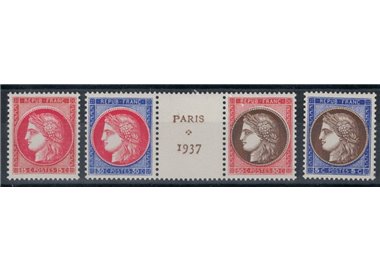 FRANCIA 1937 Esposizione filatelica di Parigi, Pexip 4v MNH**