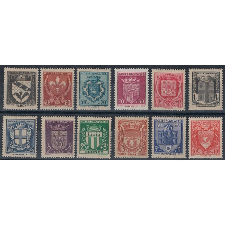 FRANCIA 1941 Soccorso Nazionale, stemmi di città 12v MNH**