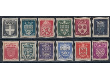 FRANCE 1942 National Relief, city coats of arms 12v MNH**