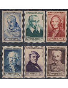 FRANCIA 1953 Celebrità del XII e XX secolo 6v MNH**