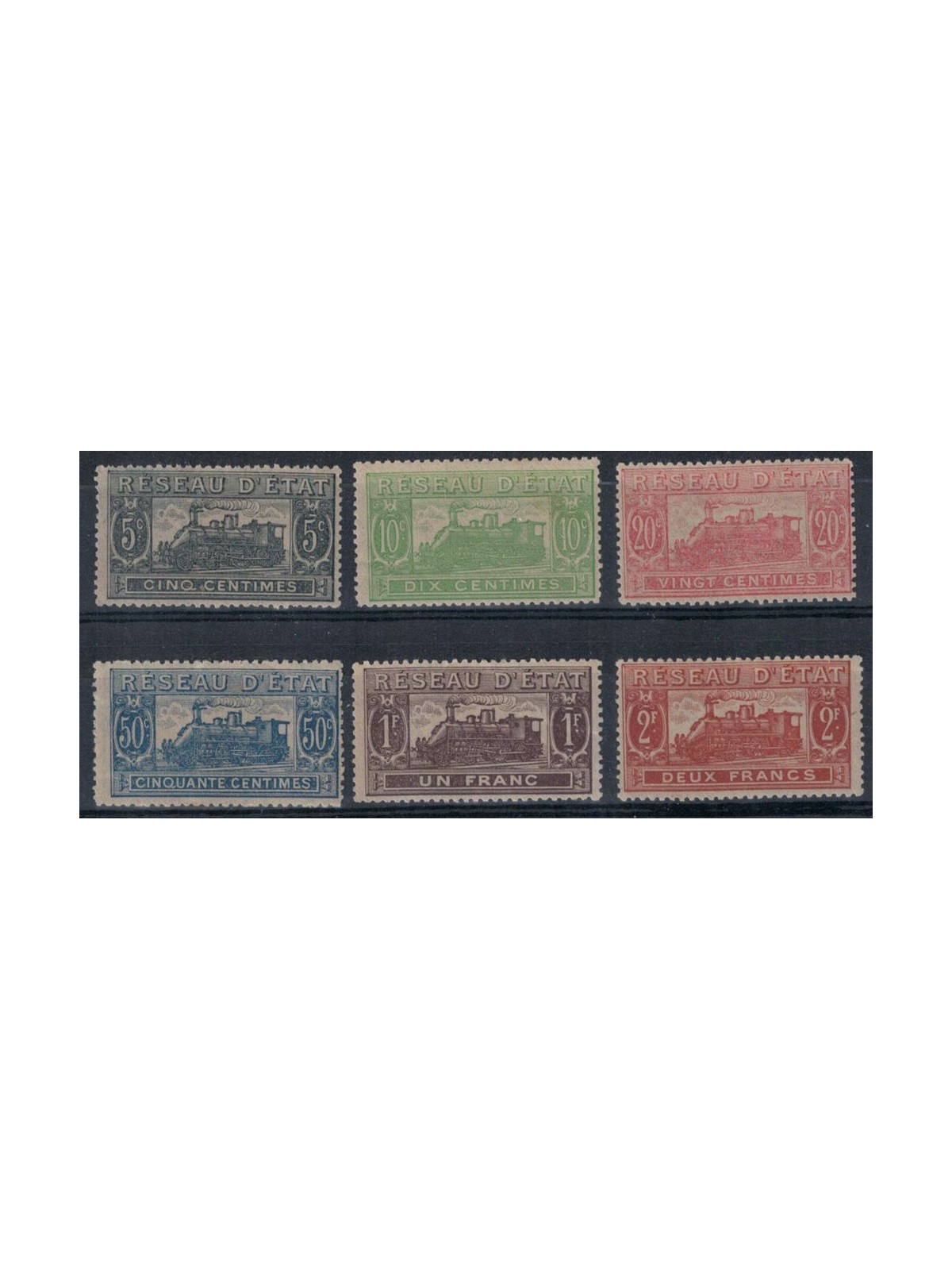 FRANCE 1901 Parcel Post, Locomotive, Unissued 6v MH*