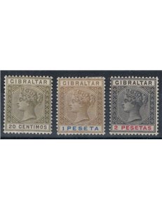 GIBILTERRA 1895 Effigie della Regina Vittoria 3v MH*