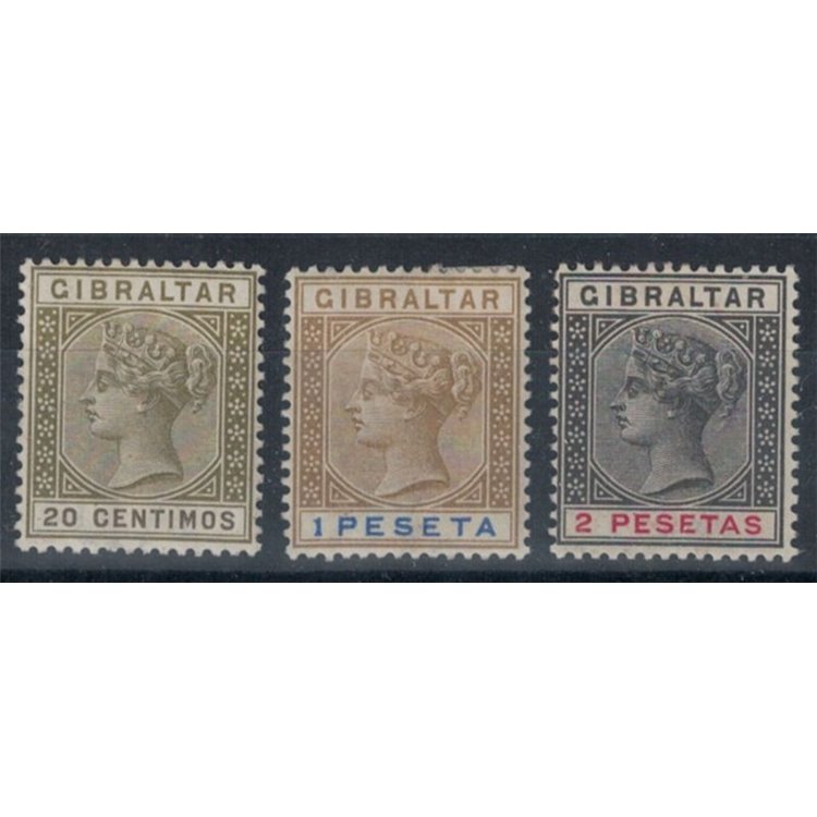 GIBRALTAR 1895 Effigy of Queen Victoria 3v MH*